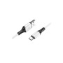 Дата кабель USB 2.0 AM to USB-C 1.0m 3A silicone white BOROFONE (6974443384796)