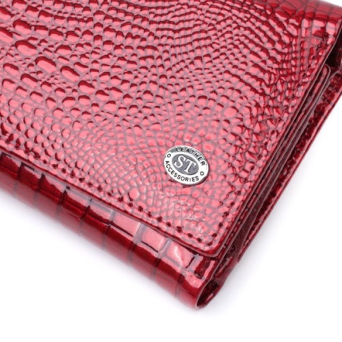Гаманець ST Leather З натуральної шкіри Червоний (22708)