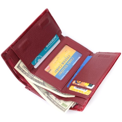 Гаманець ST Leather З натуральної шкіри Червоний (22708)