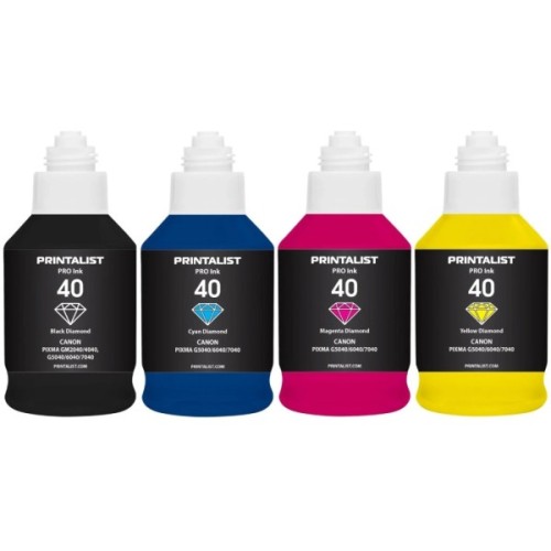 Чорнило Printalist Canon GI-40 для G5040/G6040 4х190г BP/C/M/Y SET Pigm/Water. (PL40SET4)