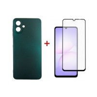 Чохол до мобільного телефона Dengos Soft Kit for Samsung Galaxy A07 case + glass Green (DG-KM-166)