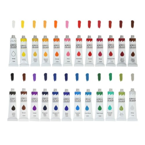 Акрилові фарби ZiBi ART Line -2 24 кольорів х 12 мл (ZB.6664)