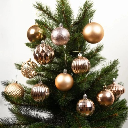 Ялинкова іграшка House Of Seasons Кульки і прикраси Пластик 60 шт D7 см D6 см Персик (8720967923830)