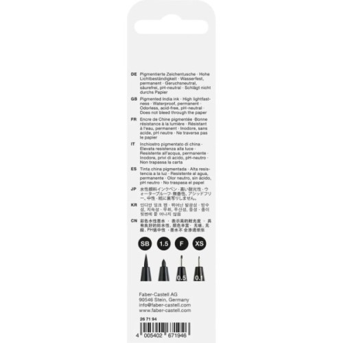 Лайнер Faber-Castell набір капілярних ручок пензликів Pitt Artist Pen Comic Black Set, (SB, 1,5, F, XS) колір чорний (30337)