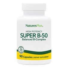 Вітамін Natures Plus Супер В-Комплекс, В-50, Super B-50, 90 Вегетаріанських Капсул (NAP-01320)