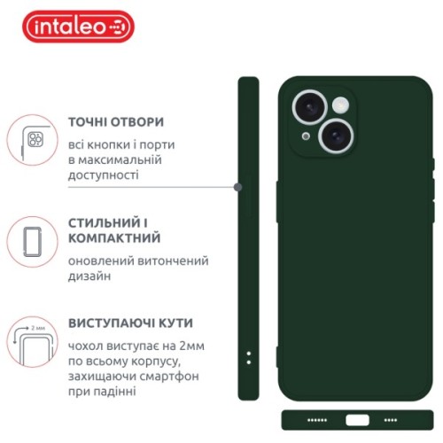 Чохол до мобільного телефона Intaleo SoftShell Apple iPhone 15 Plus Dark Green (1283126585289)