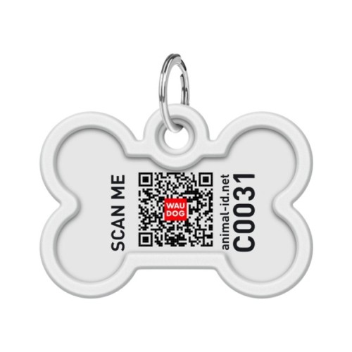 Адресник для тварин WAUDOG Smart ID з QR паспортом "Тризуб олива", кістка 40х28 мм (231-4032)