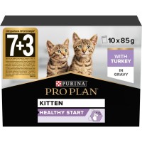 Вологий корм для кішок Purina Pro Plan Kitten Healthy Start Для кошенят З індичкою 10 х 85 г (7613034767646)