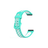 Ремінець до фітнес браслета BeCover Vents Style для Huawei Band 7/Honor Band 7 Turquoise-White (709444)