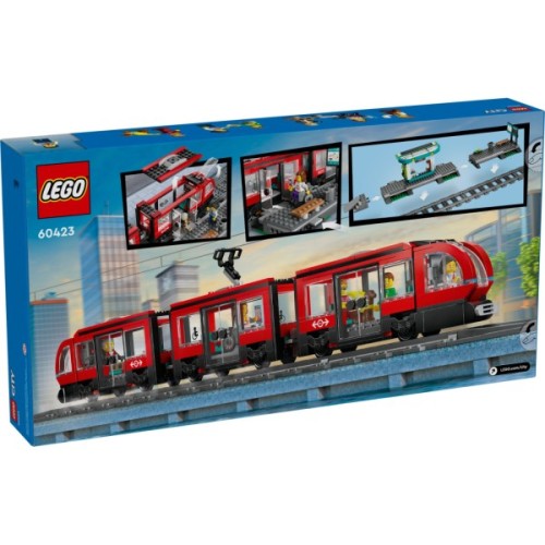 Конструктор LEGO City Трамвай і вокзал у центрі міста 811 деталей (60423)