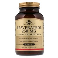 Антиоксидант Solgar Ресвератрол з Екстрактом Червоного Вина, 250мг, Resveratrol with (SOL-02484)