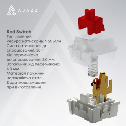 Клавіатура Ajazz NacodeX NK68 V2 Red Switch LED USB UA White (NK68-V2-R-S-W)