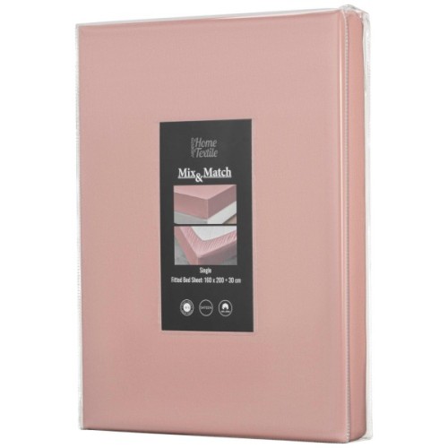 Простирадло Ardesto на резинці Mix&Match Premium, 100% бавовна, сатин рожевий світлий 160х200+30 см (ART1620FSU)