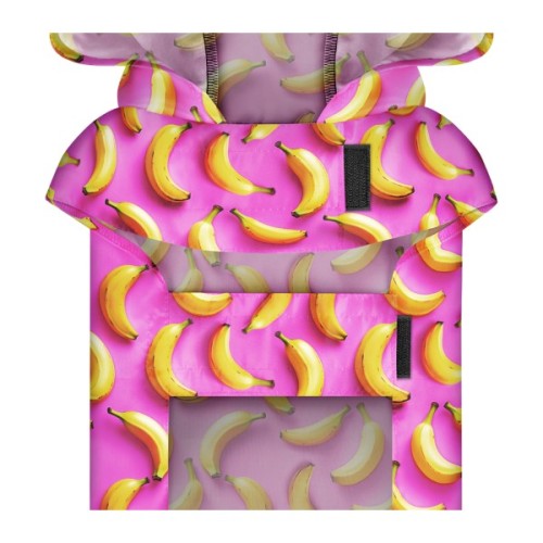 Дощовик для тварин WAUDOG Clothes Накидка з капюшоном Банани на рожевому S (356-4055)