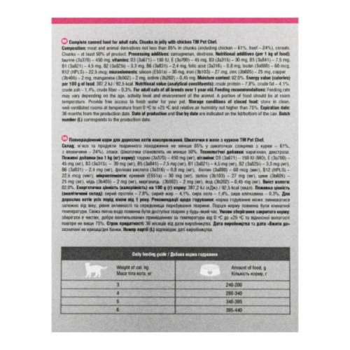 Вологий корм для кішок Pet Chef З куркою 200 г (4820255194066)