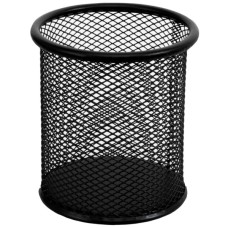 Підставка для ручок H-Tone кругла металева, 9 х 10 см, чорна (JJ41205)