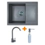 Мийка кухонна Adamant Minimal сірий + змішувач + дозатор (1824296902304)