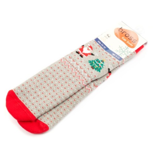 Шкарпетки дитячі Bross новорічні махрові (10436-8-10-gray)