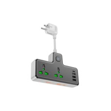 Мережевий фільтр живлення HOCO AC11A, 2 роз, 3 USB, USB-C, 17W, 1,5м Black (AC11AB)