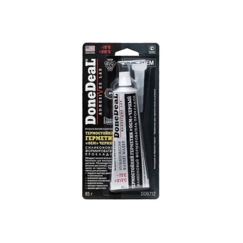 Герметик автомобільний Donedeal прокладок термостійкий силіконовий "ОЕМ"чорний 85мл (DD6712)