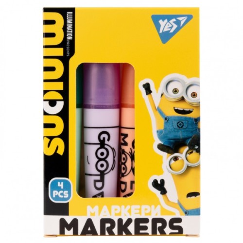 Набір маркерів Yes текстовий Minions 4 шт (390712)