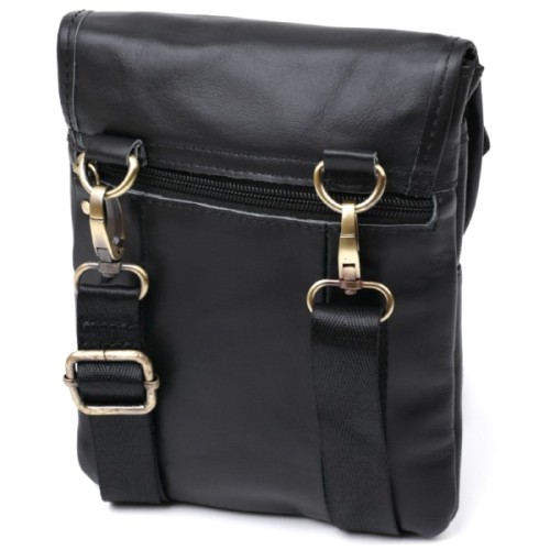 Сумка Vintage Шкіряна чоловіча через плече Чорна (20467)