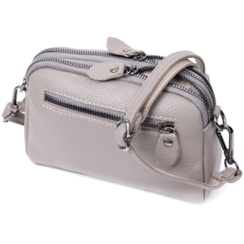 Сумка Vintage З натуральної шкіри Сіра (22810)