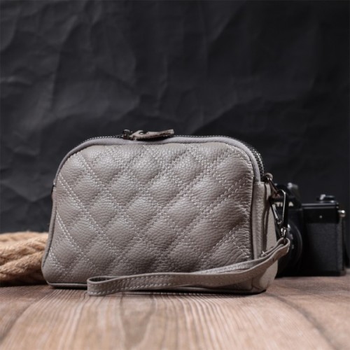 Сумка Vintage З натуральної шкіри Сіра (22810)