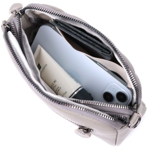 Сумка Vintage З натуральної шкіри Сіра (22810)