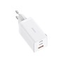 Зарядний пристрій Baseus 2xUSB-C 65W + 1xUSB GaN + cable USB-C to USB-C 100W 1.0m white (CCGP120202)