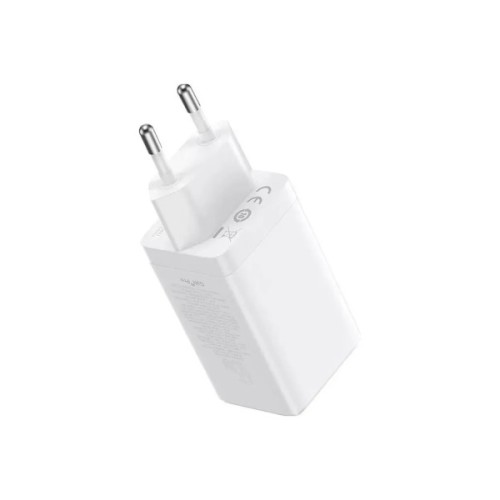 Зарядний пристрій Baseus 2xUSB-C 65W + 1xUSB GaN + cable USB-C to USB-C 100W 1.0m white (CCGP120202)