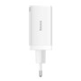 Зарядний пристрій Baseus 2xUSB-C 65W + 1xUSB GaN + cable USB-C to USB-C 100W 1.0m white (CCGP120202)