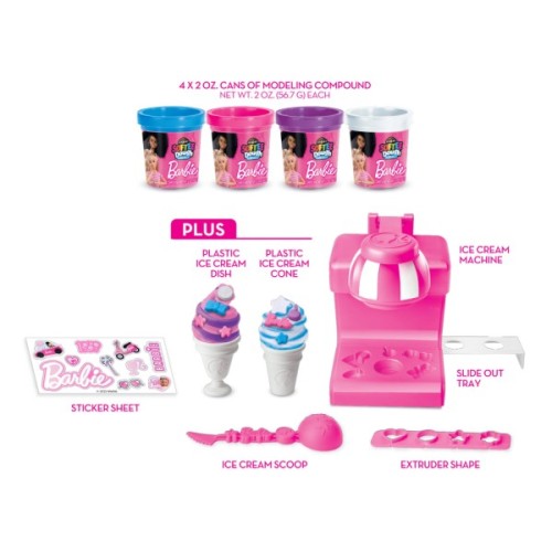 Набір для творчості Cra-Z-Art Barbie Тісто для ліплення, Магазин морозива з формами, набір 8 од (34040CRA)