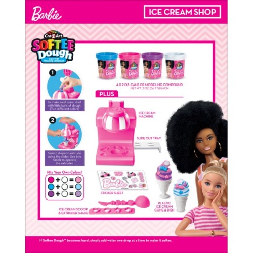 Набір для творчості Cra-Z-Art Barbie Тісто для ліплення, Магазин морозива з формами, набір 8 од (34040CRA)