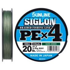 Шнур Sunline Siglon PE н4 300m 1.2/0.187mm 20lb/9.2kg Dark Green (1658.09.47)