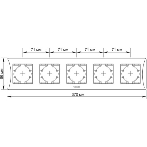 Рамка Videx BINERA чорний графіт 5 постів (VF-BNFR5H-BG)