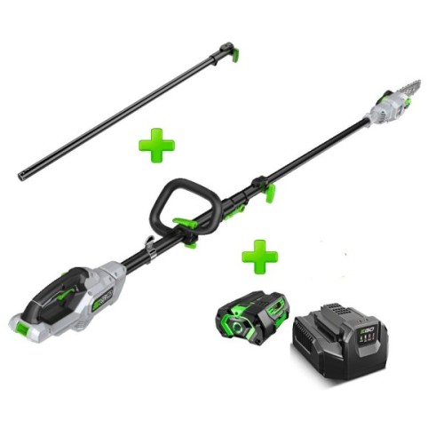 Ланцюгова пила EGO висоторіз PS1003E KIT, 56В, шина-25см, карбон, 4Ah (F840033003)