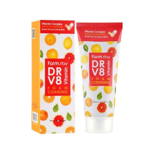 Пінка для вмивання FarmStay DR.V8 Vitamin Foam Cleansing Вітамінна 100 мл (8809469775885)