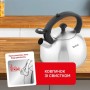 Чайник для плит Tefal Duetto+ зі свистком 2.5 л чорний/сталевий (N4210310)