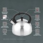 Чайник для плит Tefal Duetto+ зі свистком 2.5 л чорний/сталевий (N4210310)