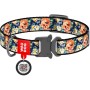Нашийник для тварин WAUDOG Nylon з QR паспортом "Гламурні черепа" металічна пряжка-фастекс XXL (4535-0052)