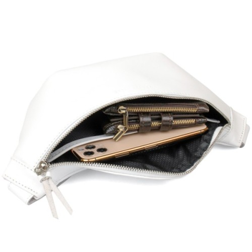 Сумка Grande Pelle Шкіряна на пояс Біла (11356)