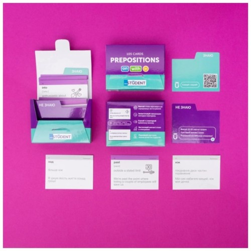 Навчальний набір English Student Картки для вивчення англійських слів Prepositions (укр.) (591225998)