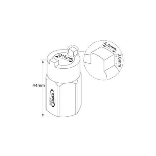 Торцева головка Toptul для розбирання стійки амортизаторів 22мм VW, AUDI (JEAJ0122)
