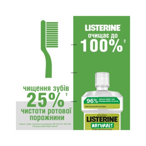 Ополіскувач для порожнини рота Listerine Naturals з ефірними оліями 500 мл (3574661643335/3574661657462)