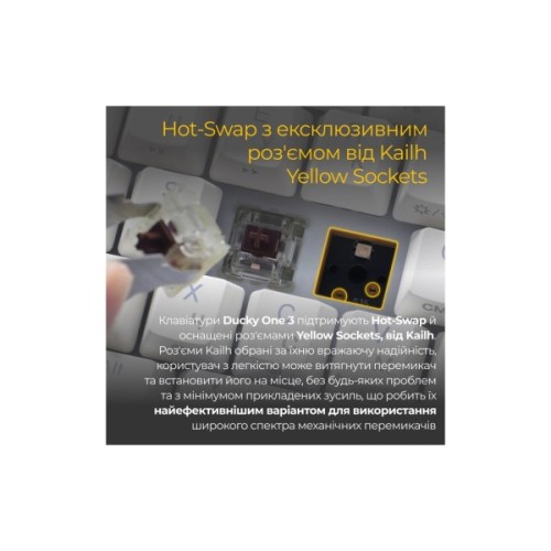 Клавіатура Ducky One 3 Mini Cherry MX Brown RGB UA USB White (DKON2161ST-BUAPXPWWWSC1)