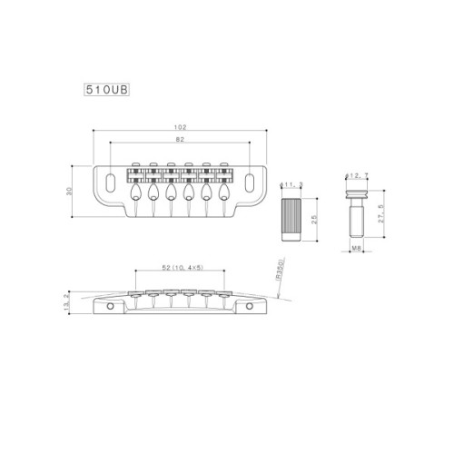 Бридж для гітари Gotoh 510UB GG