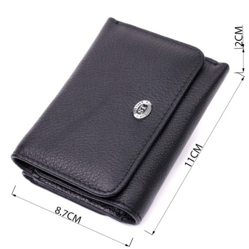 Гаманець ST Leather З натуральної шкіри Чорний (19477)