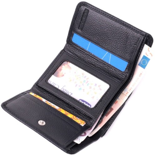 Гаманець ST Leather З натуральної шкіри Чорний (19477)