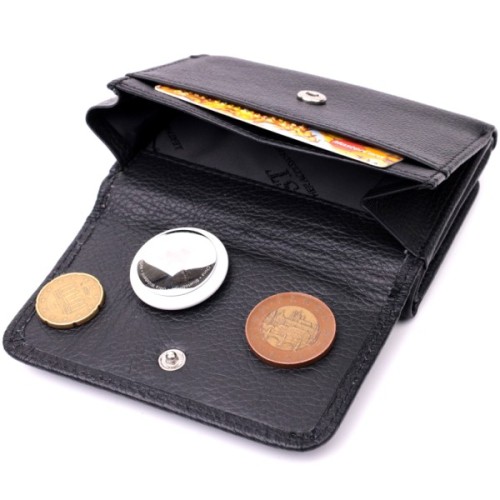 Гаманець ST Leather З натуральної шкіри Чорний (19477)